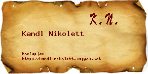 Kandl Nikolett névjegykártya